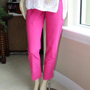 Charlotte Kellogg pink slim cut silk stretch pant